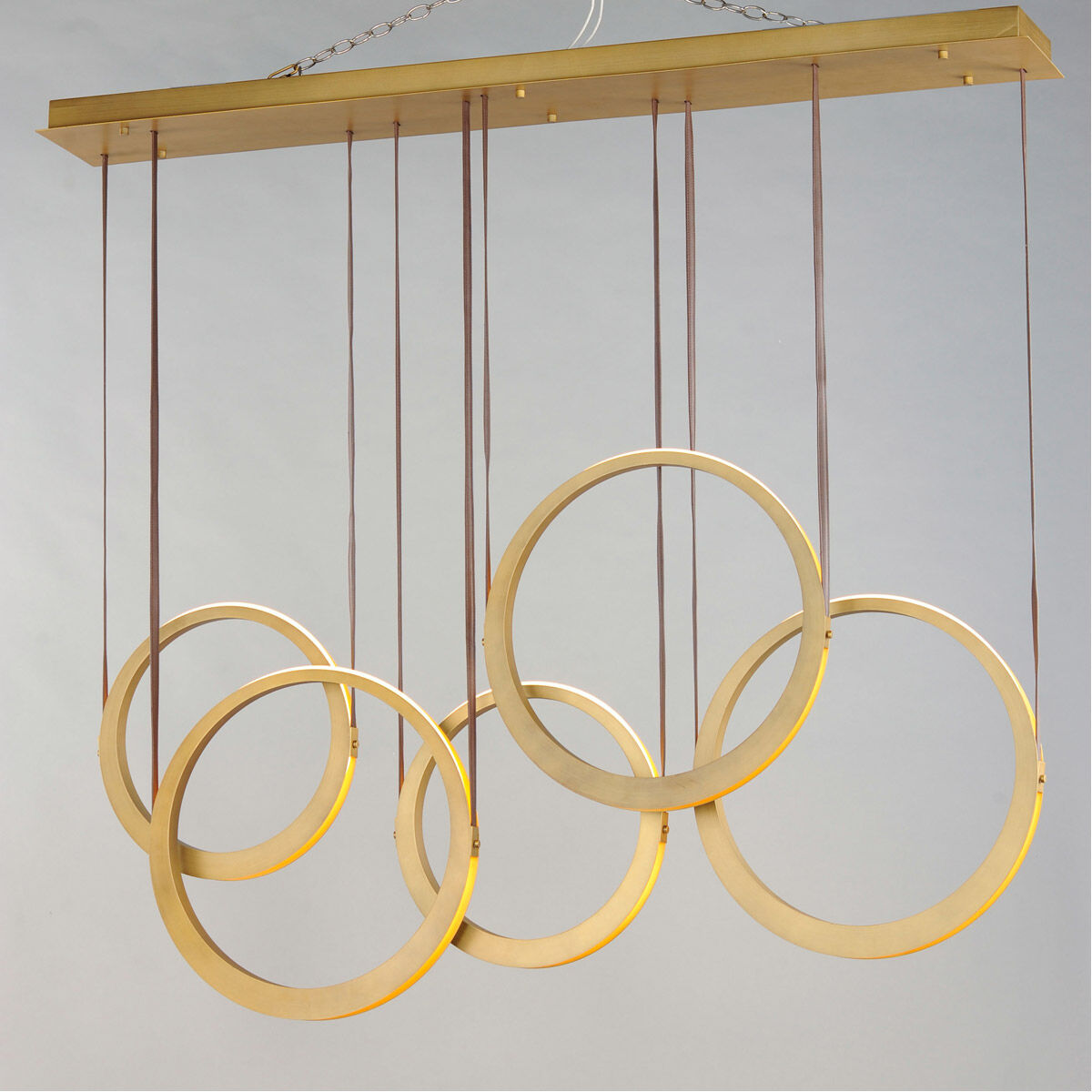 Tether LED 7.75 inch Natural Aged Brass Multi-Light Pendant Ceiling Light