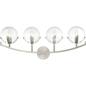 Spyglass 4 Light 30 inch Satin Platinum Bath Light Wall Light