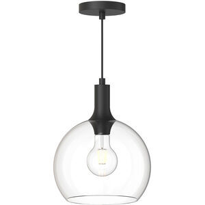 Castilla 1 Light 9.88 inch Matte Black Pendant Ceiling Light in Clear Glass