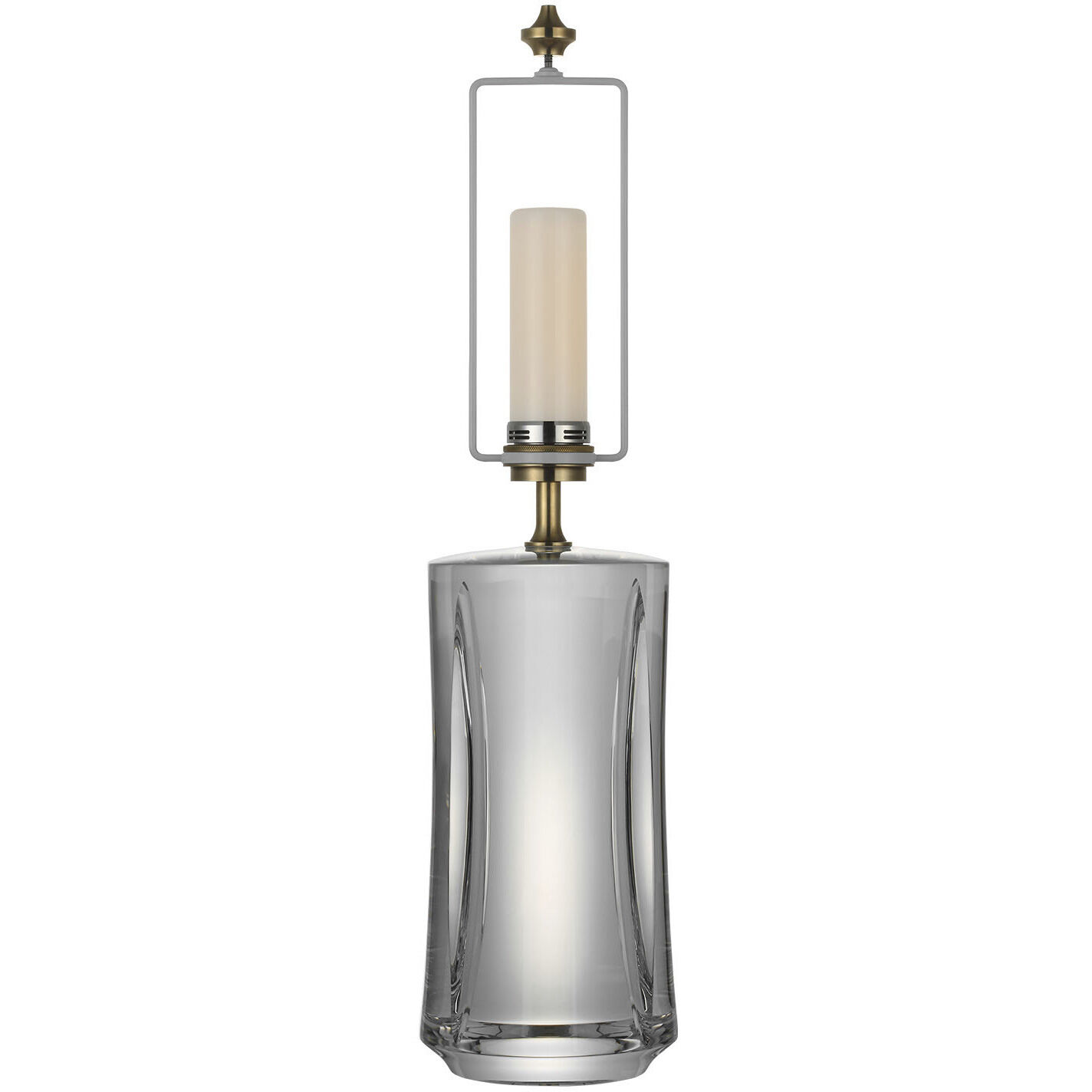 Julie Neill Figlia 27.25 inch 4.6 watt Crystal Cordless V-Cut Round Table Lamp Portable Light