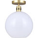Monroe 1 Light 11.75 inch Gold Pendant Ceiling Light
