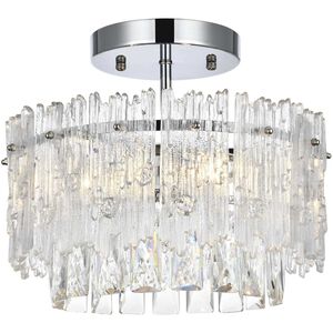 Emilia 3 Light 12 inch Chrome Flush Mount Ceiling Light