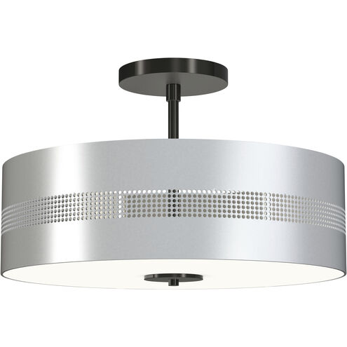 Grid 3 4 Light 16 inch Coal With Brushed Nickel Pendant / Semi Flush Ceiling Light