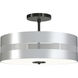 Grid 3 4 Light 16 inch Coal With Brushed Nickel Pendant / Semi Flush Ceiling Light
