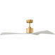 Adler 52 inch Burnished Brass with Matte White Blades Indoor/Outdoor Ceiling Fan
