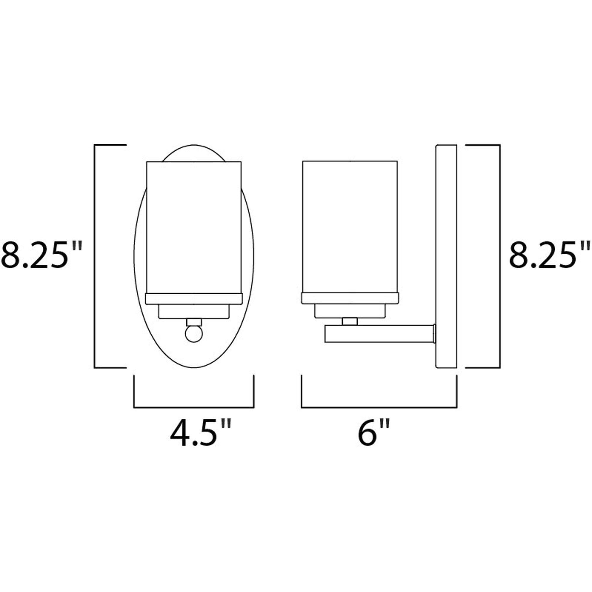 Corona 1 Light 6 inch Black Bath Vanity Wall Light in Frosted