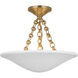 AERIN Mollino LED 16 inch Hand-Rubbed Antique Brass Semi-Flush Mount Ceiling Light