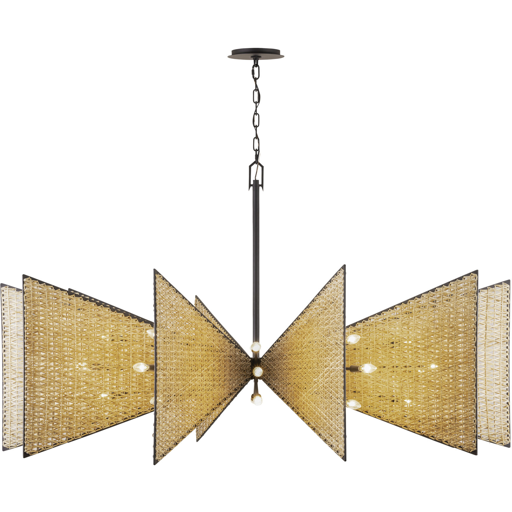 Machina 30 Light 73 inch Matte Black with Sulihiya Chandelier Ceiling Light