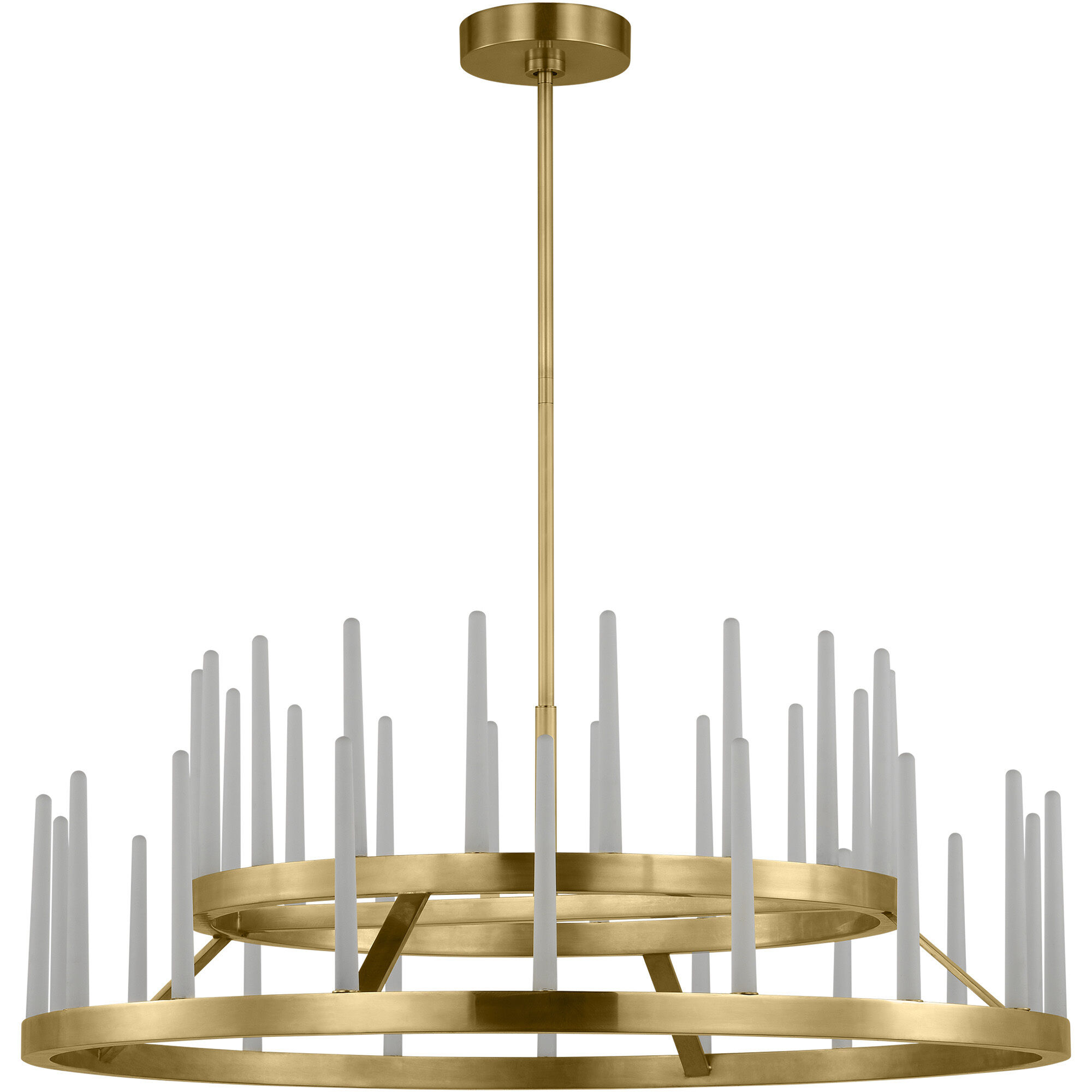 Sean Lavin Sagrada LED 36 inch Hand-Rubbed Antique Brass Two-Tier Chandelier Ceiling Light