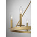 Traditional 6 Light 26 inch Natural Brass Chandelier Ceiling Light