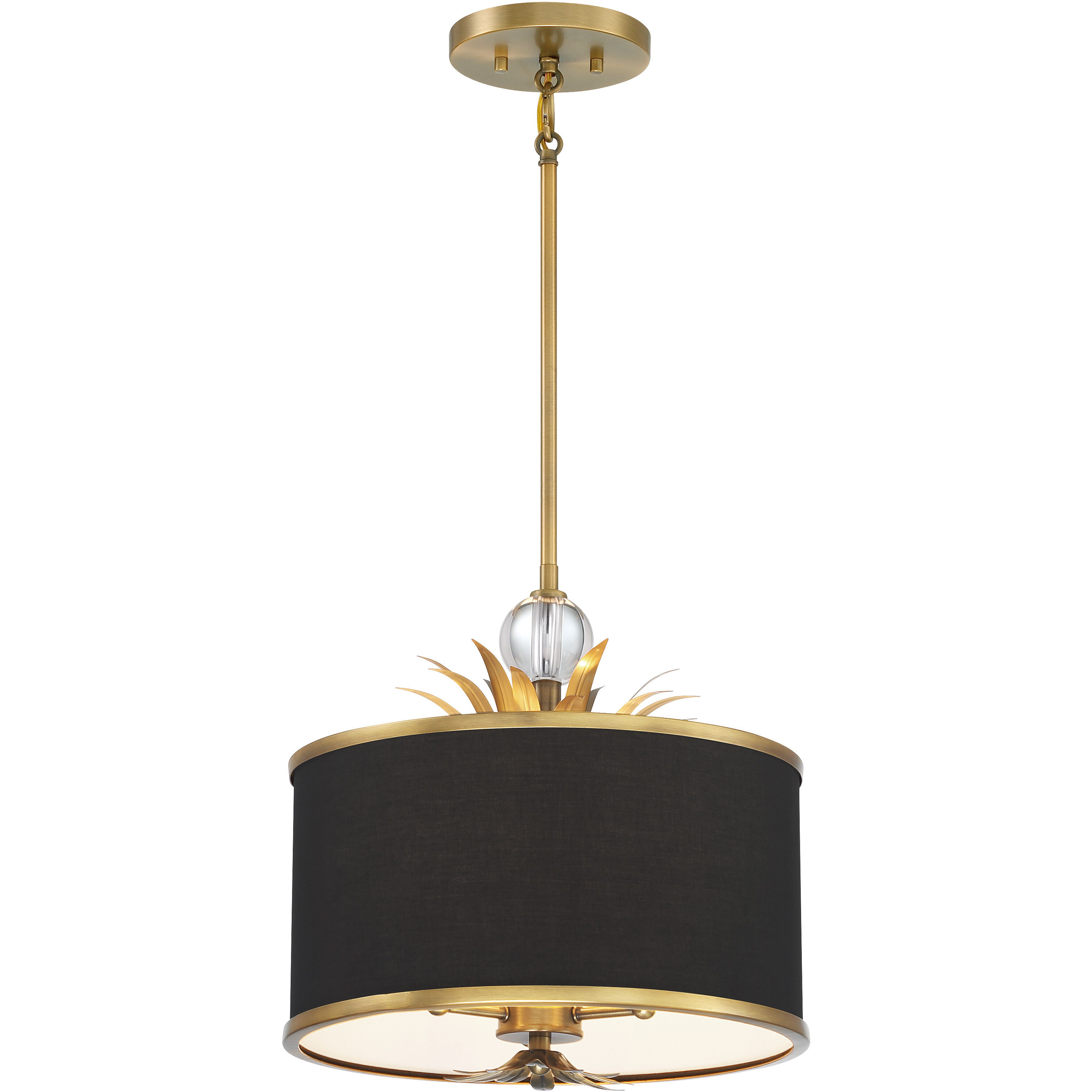 Caprio 3 Light 14.63 inch Natural Brushed Brass Pendant Ceiling Light