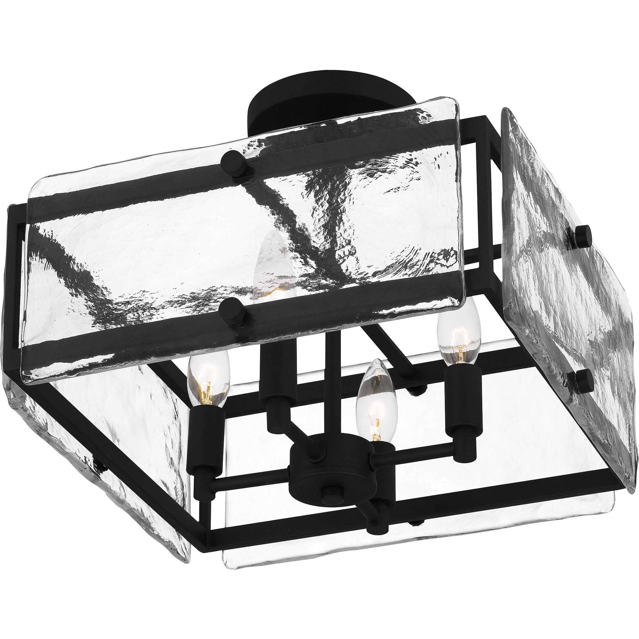 Lancer 4 Light 15 inch Earth Black Semi-Flush Mount Ceiling Light