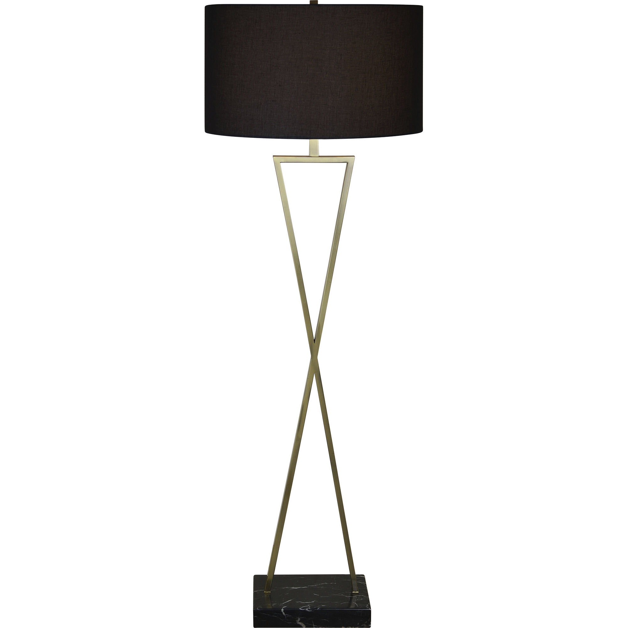 Marta 61.25 inch 100 watt Brass and Black Floor Lamp Portable Light