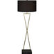 Marta 61.25 inch 100 watt Brass and Black Floor Lamp Portable Light