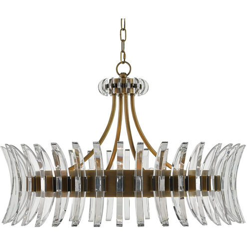 Coquette 8 Light 30 inch Antique Brass Chandelier Ceiling Light