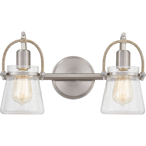 Stafford 2 Light 16 inch Brushed Nickel Bath Light Wall Light, Medium