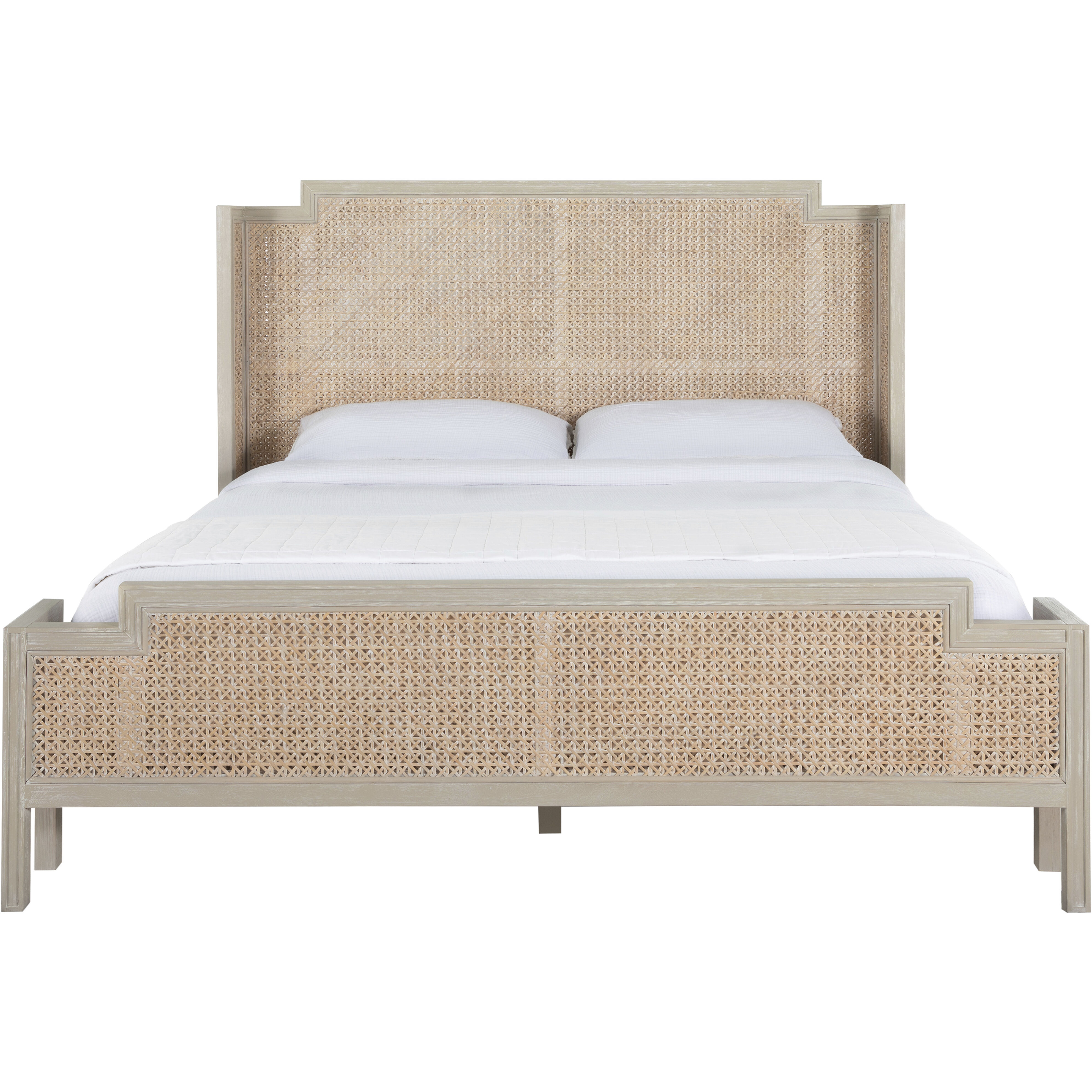 Camille Cerused White King Bed
