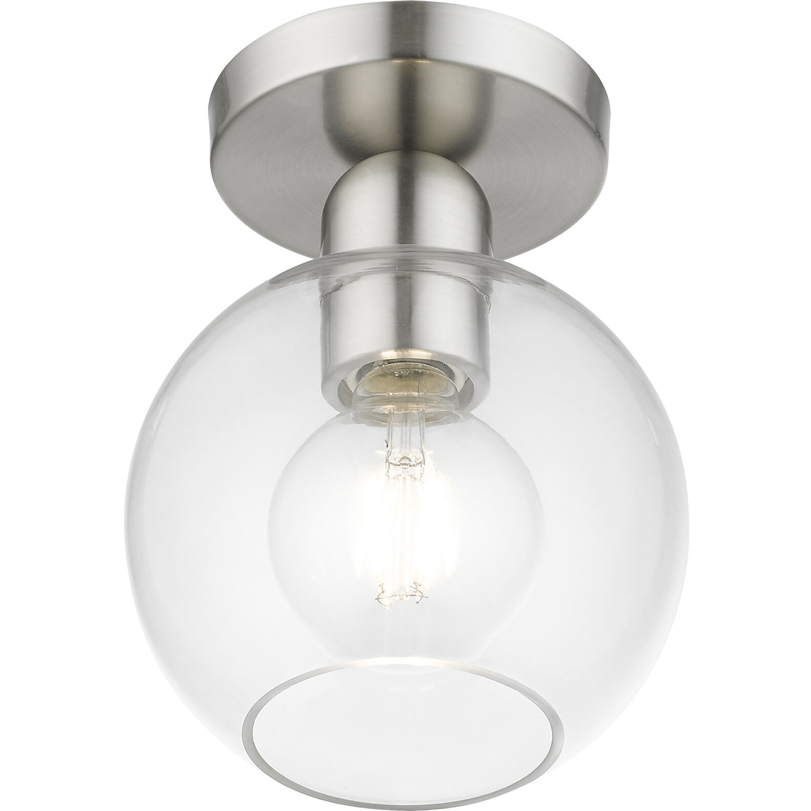 Downtown 1 Light 7 inch Brushed Nickel Semi-Flush Ceiling Light, Sphere