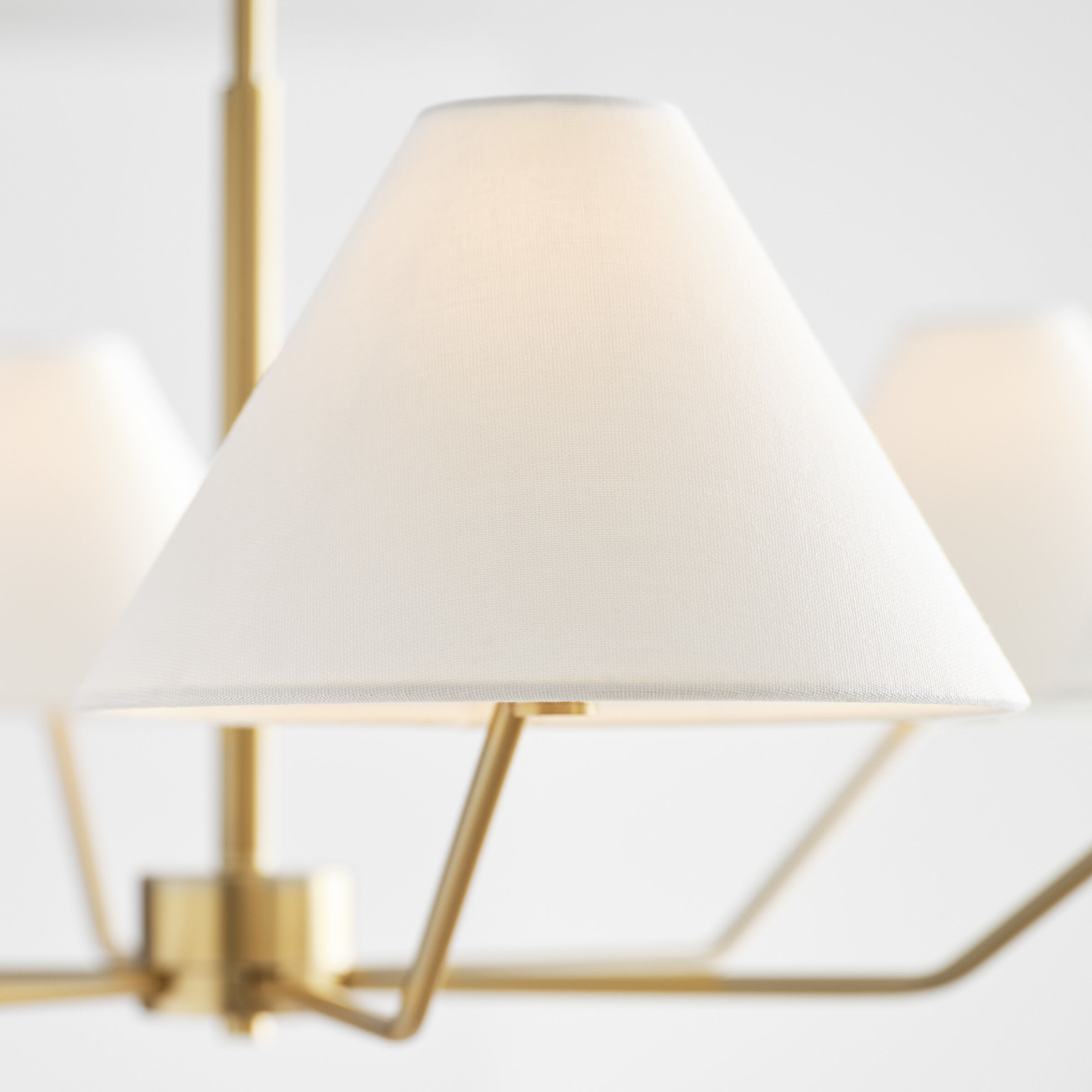 Drew & Jonathan Burke 6 Light 38 inch Satin Brass Chandelier Ceiling Light