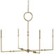 Rogue 4 Light 49 inch Antique Brass Chandelier Ceiling Light