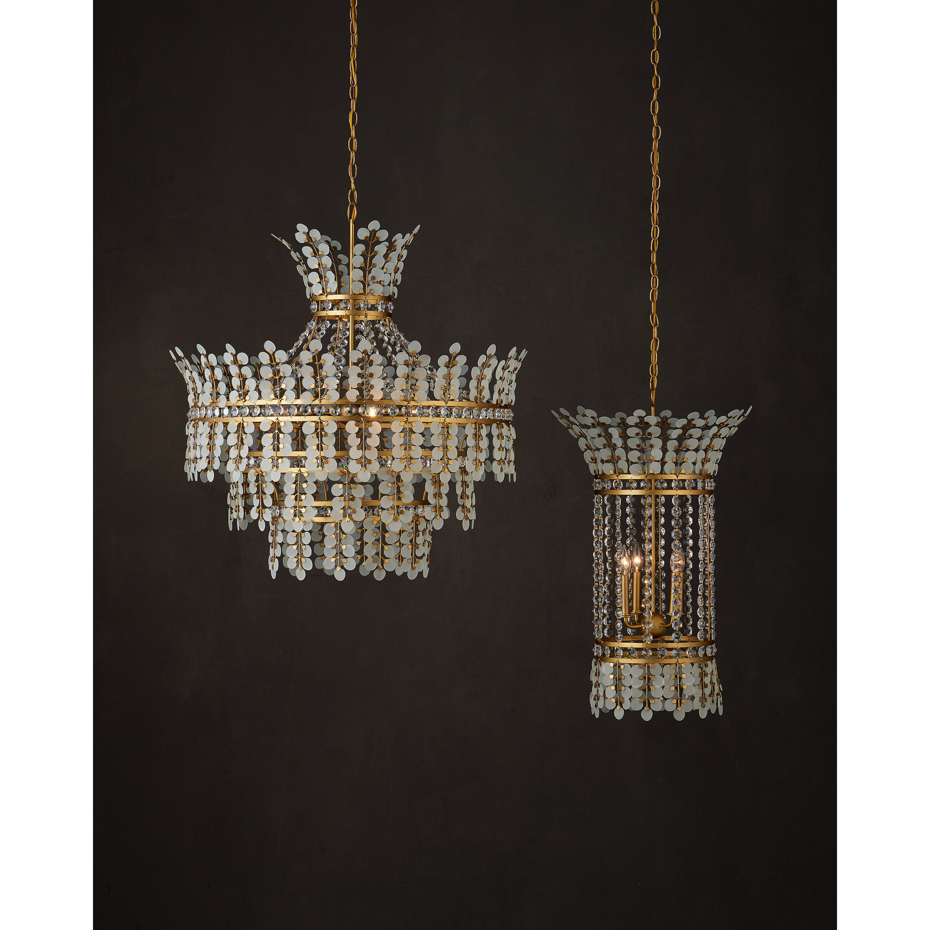 Bradshaw 4 Light 35.5 inch Frosted/Clear/Brass Chandelier Ceiling Light