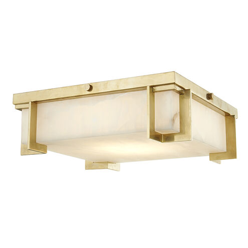 Delmar LED 13.25 inch Aged Brass Flush Mount Ceiling Light