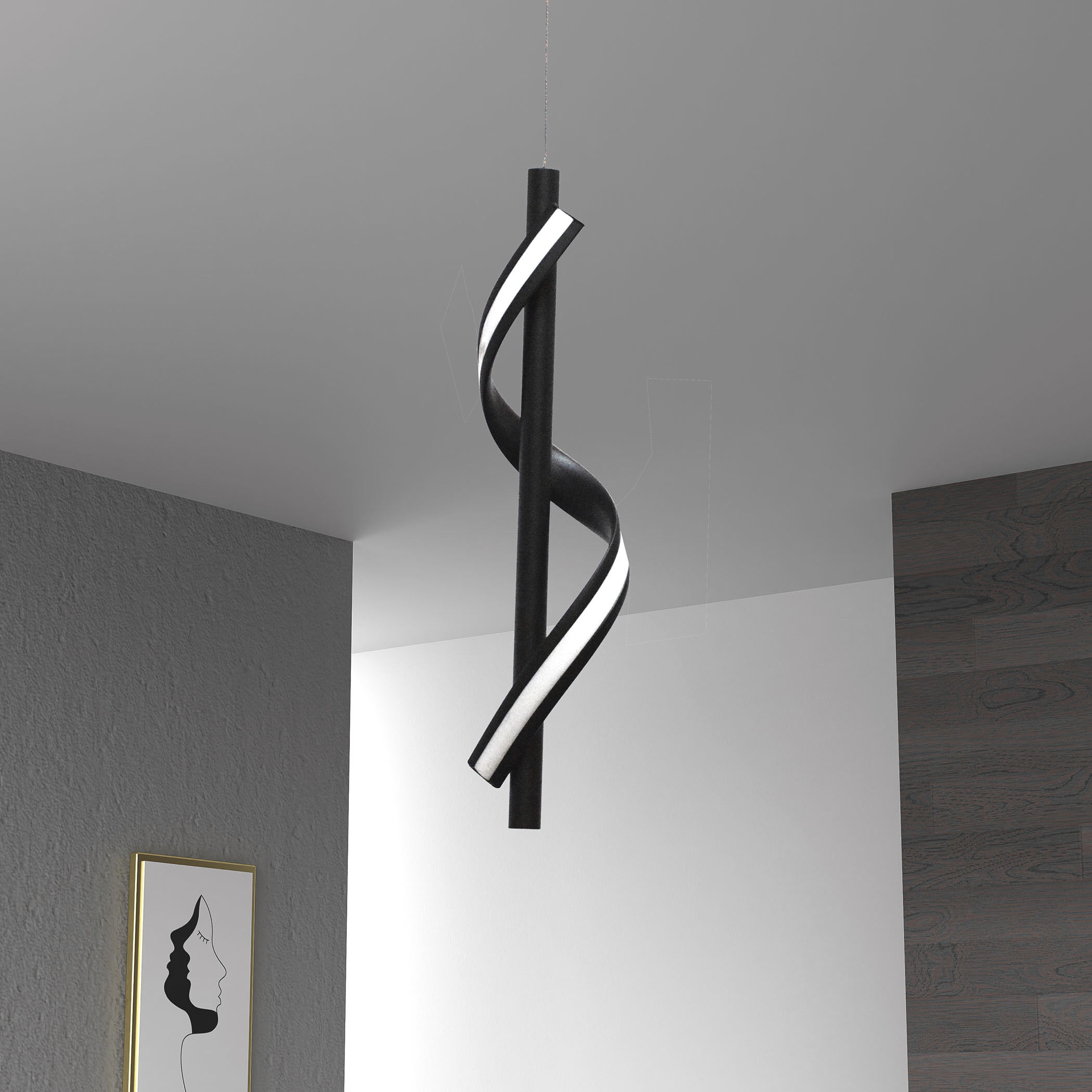 Justine LED 3.25 inch Matte Black Pendant Ceiling Light
