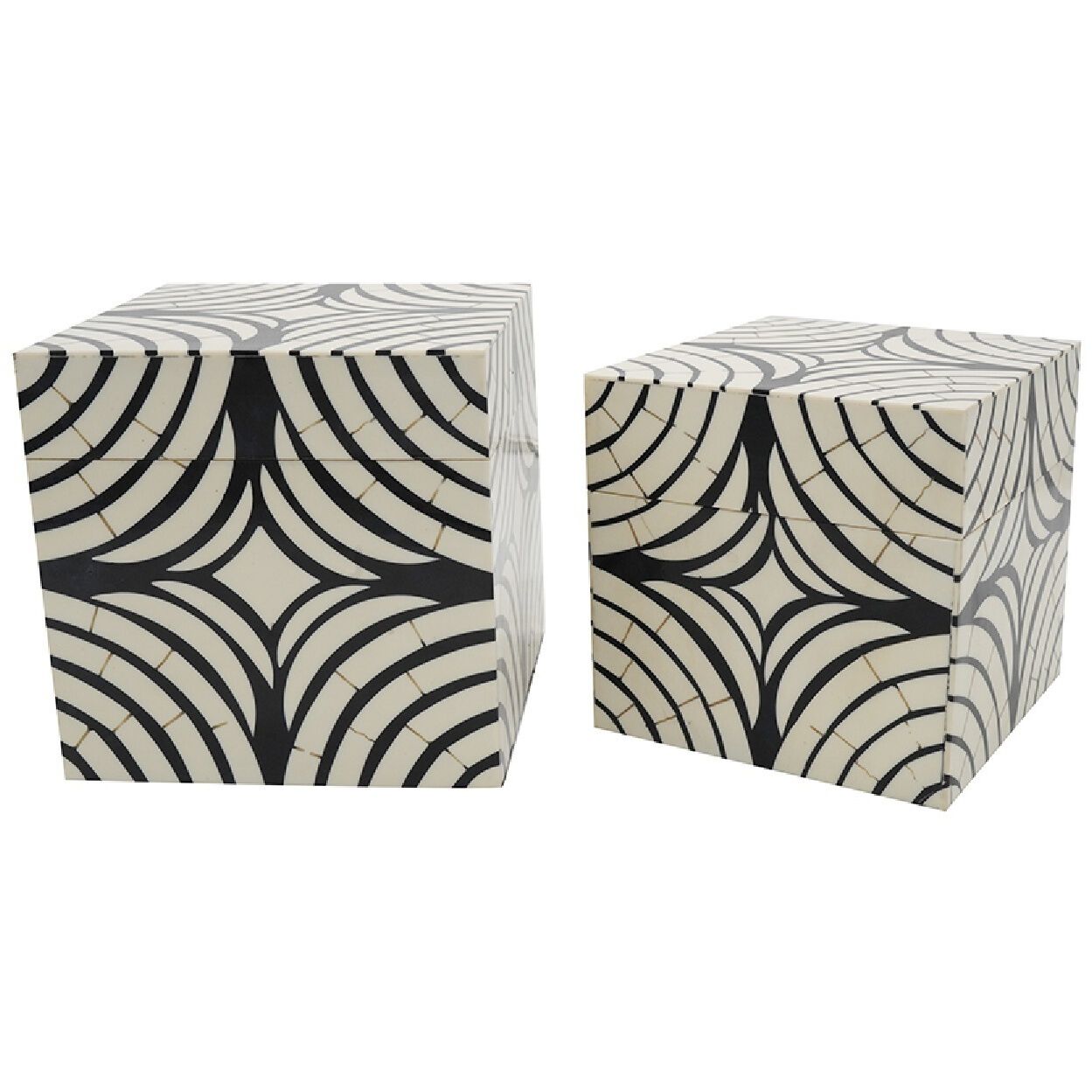 Daytona 7 inch White/Black Decorative Box