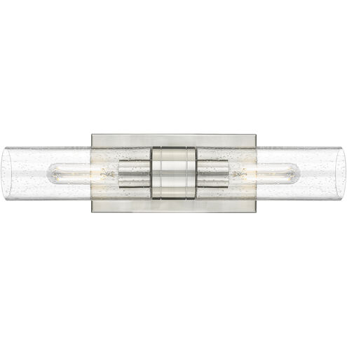Ballston Urban 2 Light 18 inch Satin Nickel Bath Vanity Light Wall Light in Seedy Glass
