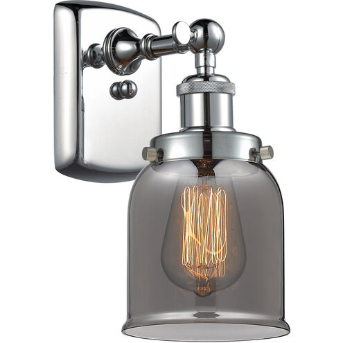 Ballston Small Bell 1 Light 5 inch Polished Chrome Sconce Wall Light in Plated Smoke Glass, Ballston
