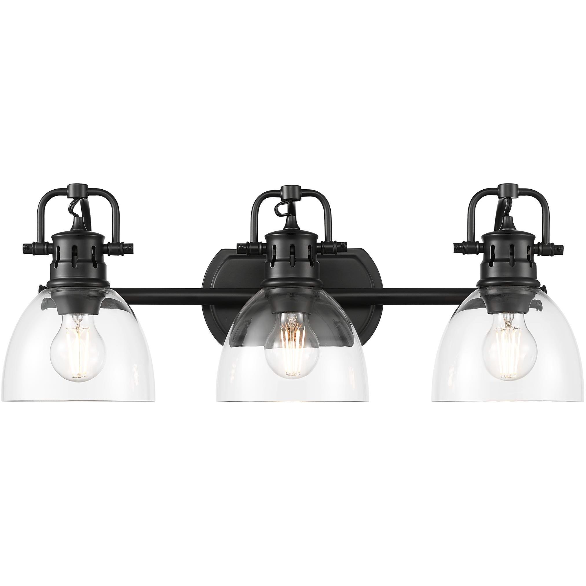 Yep Duncan Vanity Wall Light in Matte Black, Clear Glass