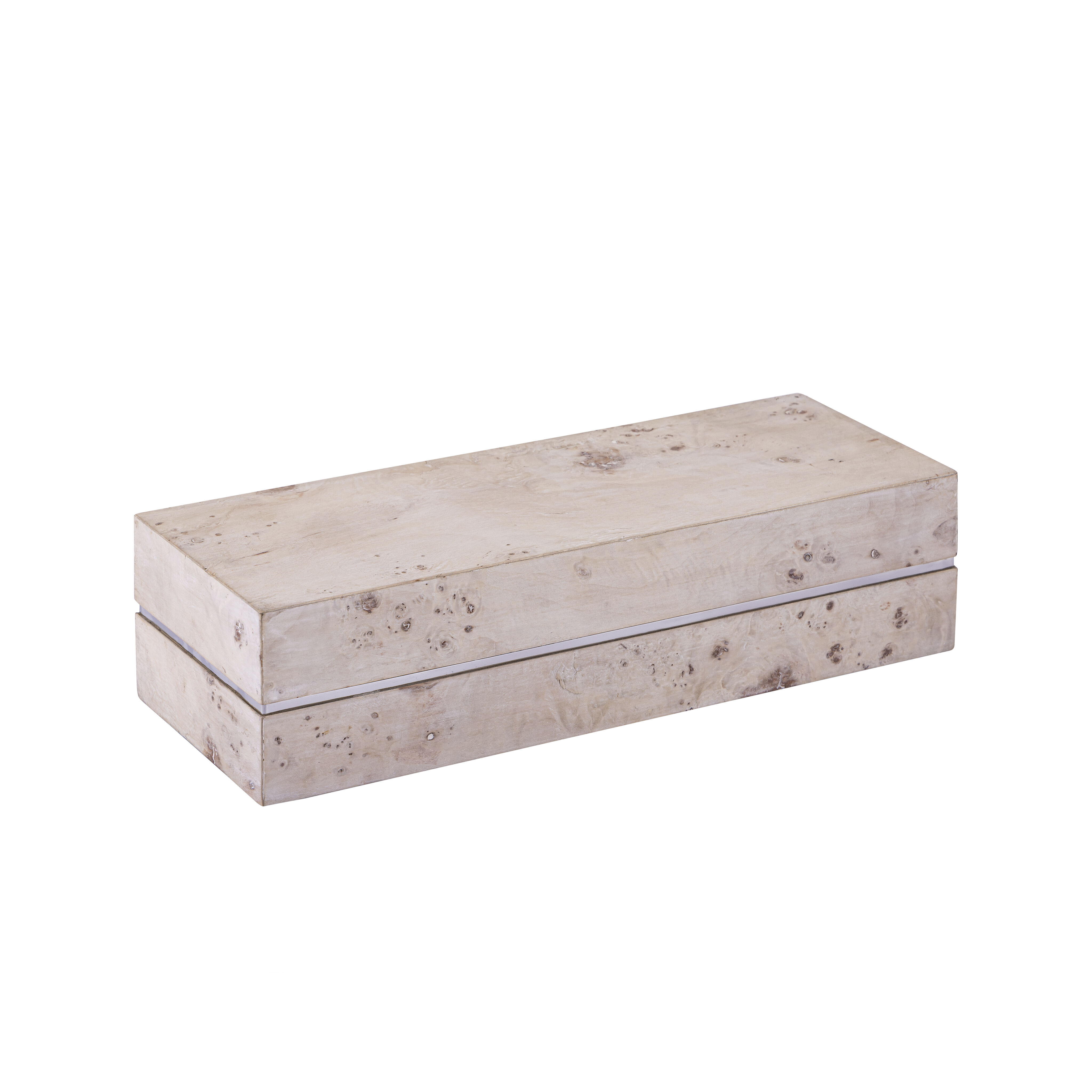 Salem 16 X 6 inch White Burl Wood with Satin Nickel Box