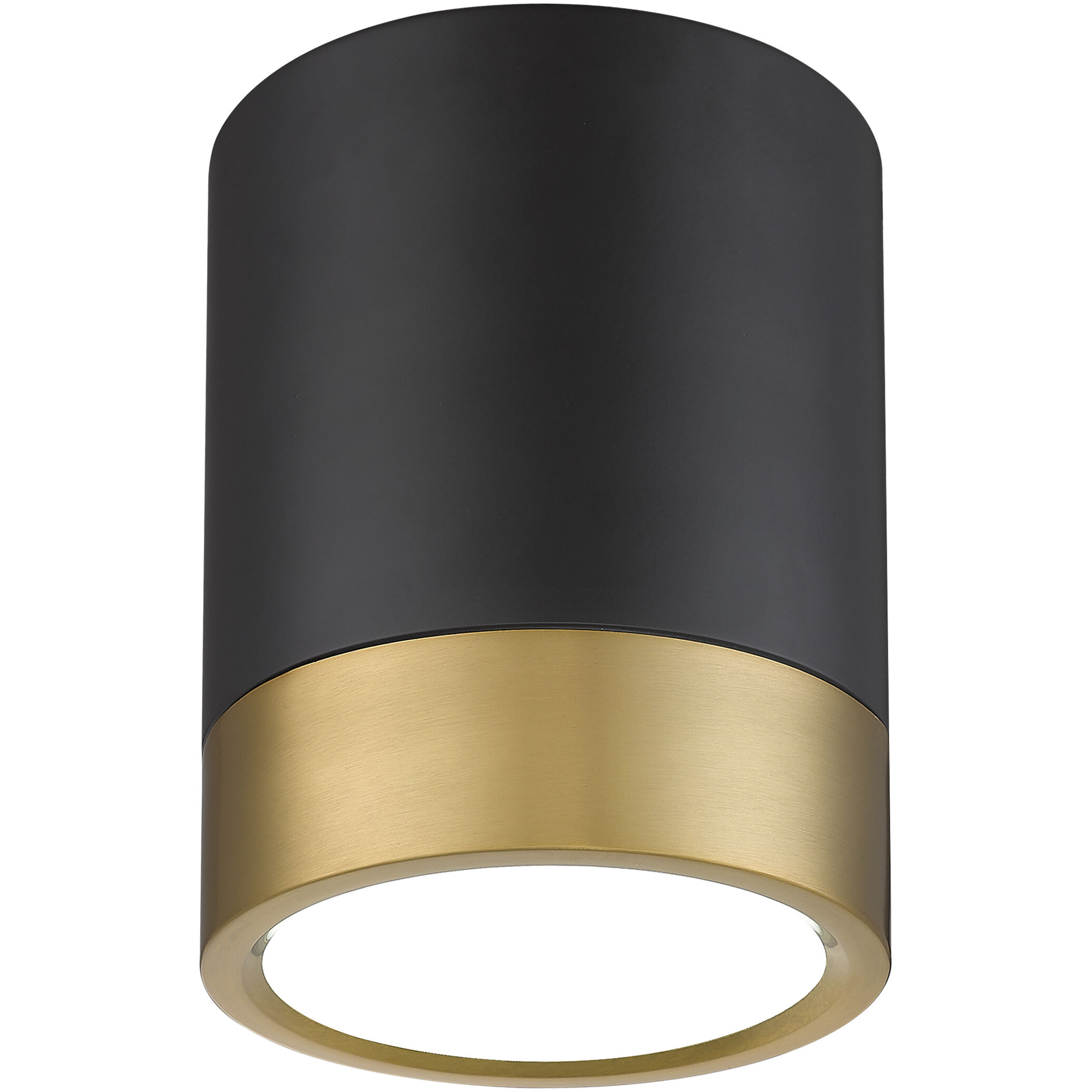 Algar LED 6 inch Matte Black and Modern Gold Flush Mount Ceiling Light