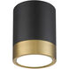 Algar LED 6 inch Matte Black and Modern Gold Flush Mount Ceiling Light