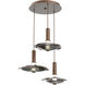 Cumulus LED 27 inch Burnished Bronze with Smoke Granite Glass Multi-Pendant Ceiling Light