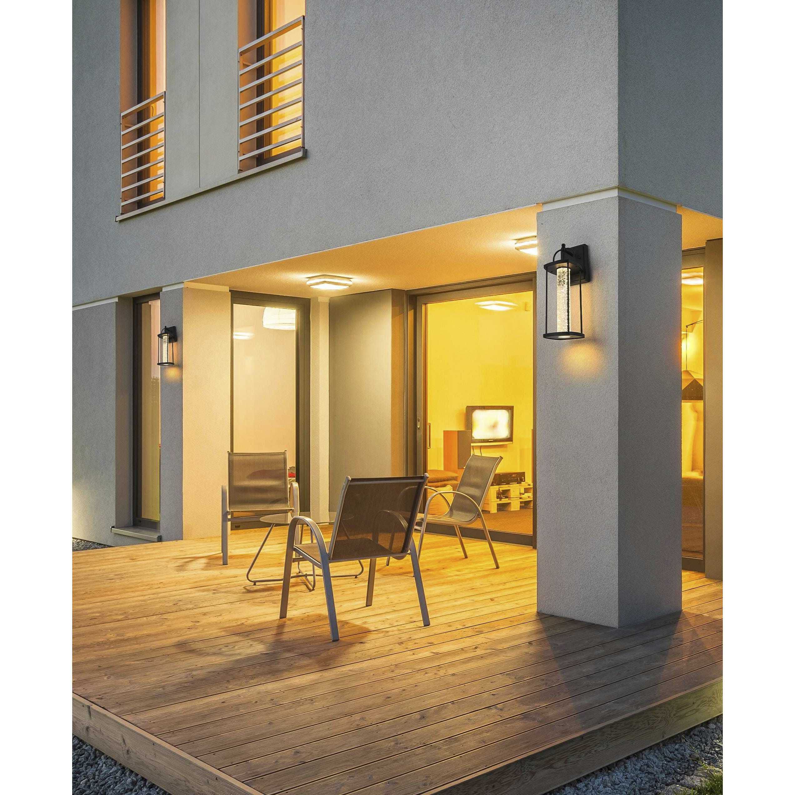 Zev 1 Light 15 inch Black Outdoor Wall Sconce