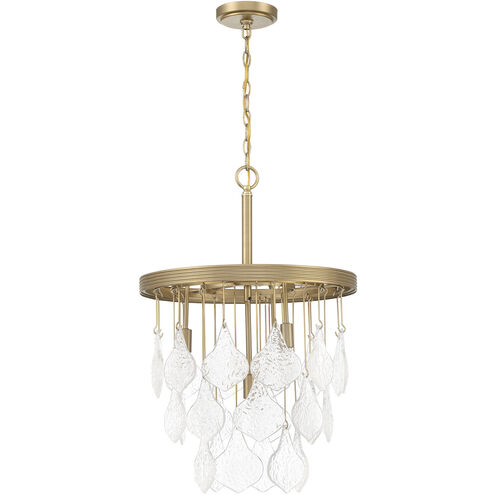 Vesi 4 Light 18 inch Satin Brass Pendant Ceiling Light