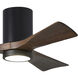 Atlas Irene-3HLK 42 inch Matte Black with Walnut Tone Blades Ceiling Mount Paddle Fan, Flush Mounted