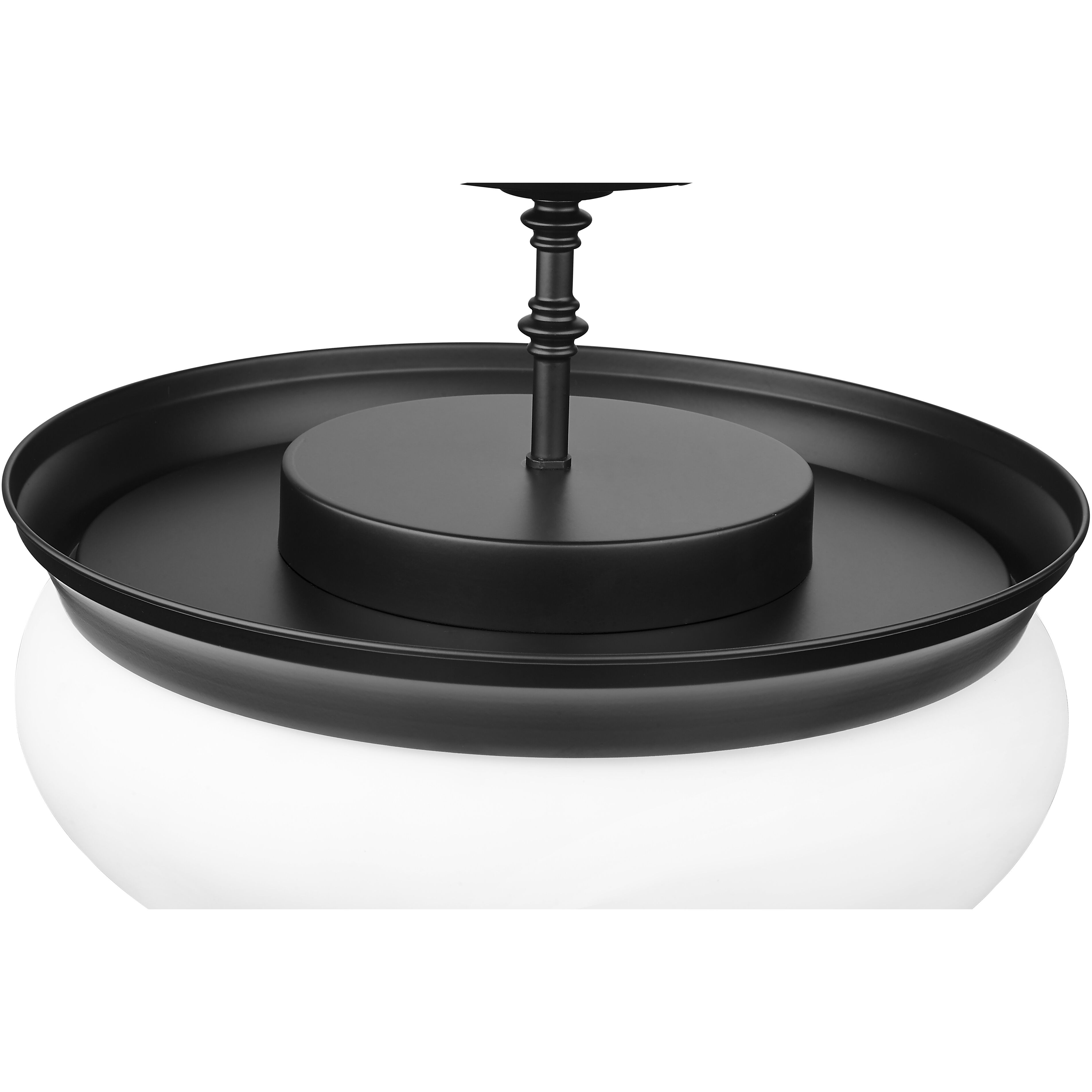 Amon 3 Light 15 inch Matte Black Semi Flush Mount Ceiling Light