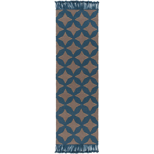 Marinda 36 X 24 inch Dark Blue, Dark Brown, Metallic - Gold Rug