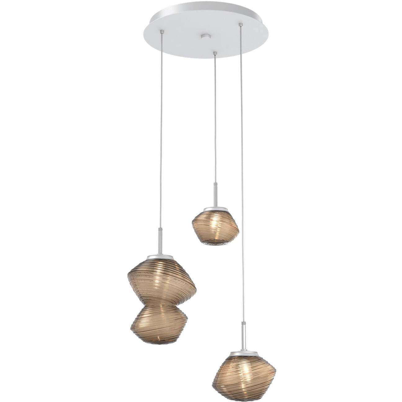 Mesa LED Classic Silver Chandelier Ceiling Light, Multi-Port Round