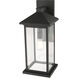 Portland 1 Light 22 inch Black Outdoor Wall Light in Clear Beveled Glass