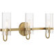 Brook 3 Light 22 inch Brass Bath Vanity Light Wall Light