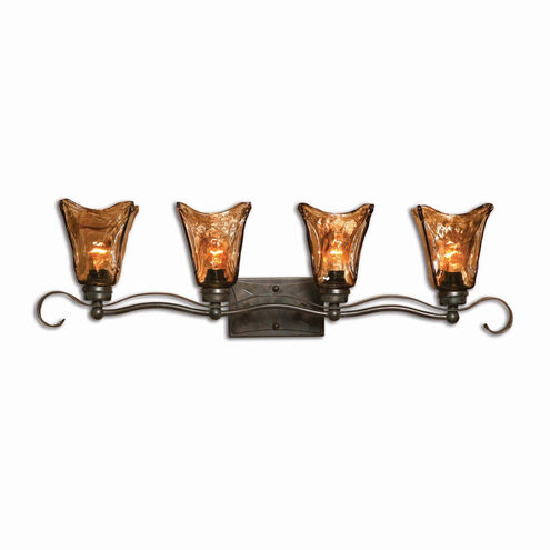 Sebastianne 4 Light 34 inch Oil Rubbed Bronze Vanity Strip Wall Light
