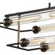 North by North East 8 Light 40 inch Oil Rubbed Bronze with Aged Brass Linear Chandelier Ceiling Light