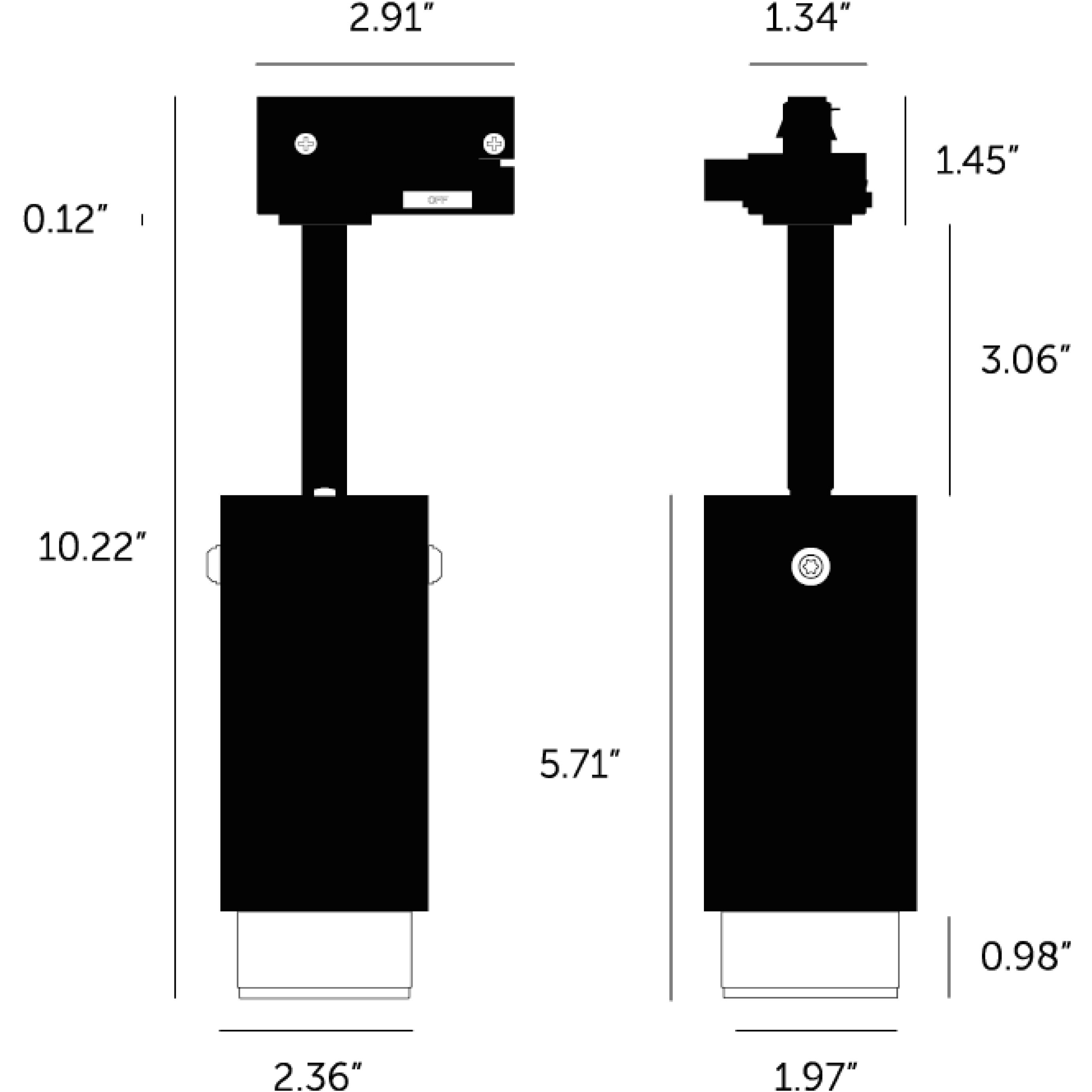 Exhaust Track 1 Light 110-120 Graphite / Burnt Steel Spotlight Ceiling Light