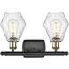 Ballston Cindyrella 2 Light 16 inch Black Antique Brass Bath Vanity Light Wall Light in Incandescent, Seedy Glass