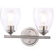 Winsley 2 Light 14 inch Brushed Nickel Bath Light Wall Light