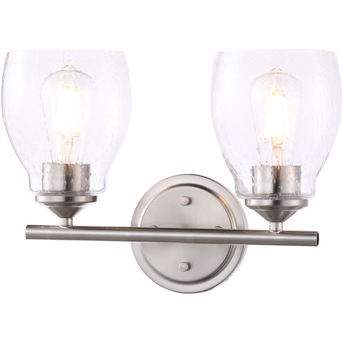 Winsley 2 Light 14 inch Brushed Nickel Bath Light Wall Light