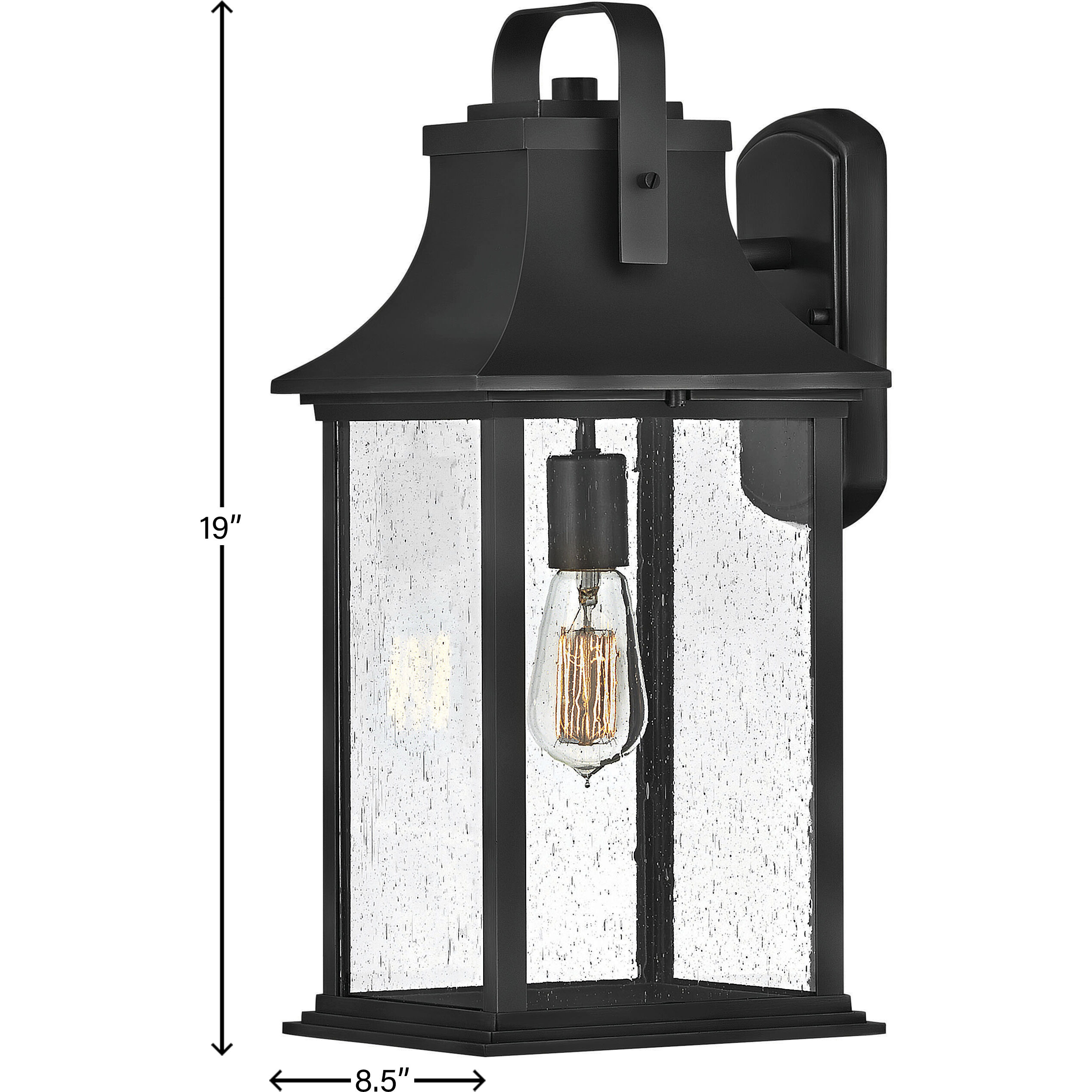 Grant Outdoor Wall Mount Lantern in Textured Black